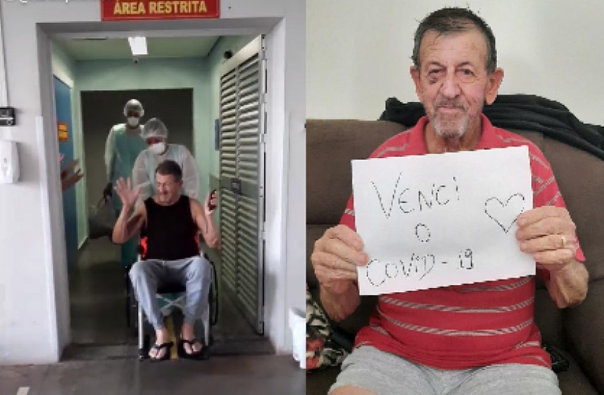 Alta de paciente curado da COVID-19 é comemorada por familiares que agradecem a equipe da Santa Casa de Misericórdia de Jales