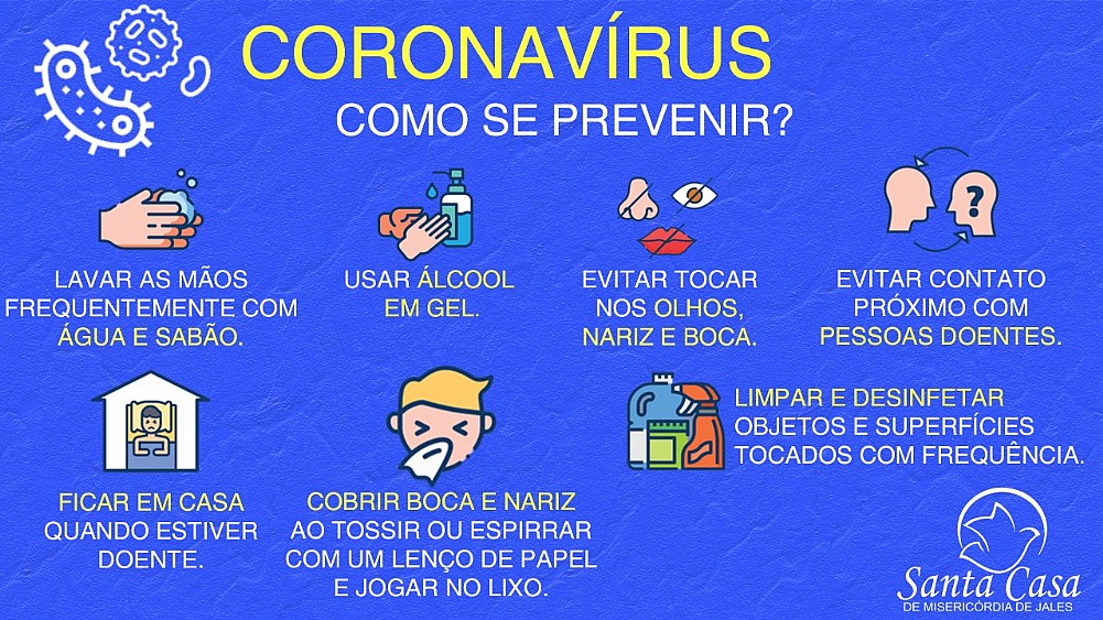 Santa Casa de Jales determina medidas para minimizar efeitos do surto coronavírus através de portaria nº 005, de 16 de março de 2020