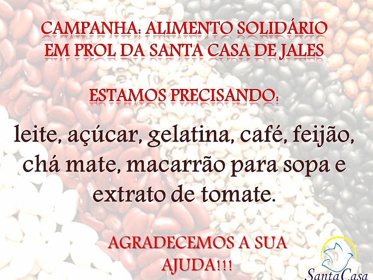 Campanha Alimento Solidário continua nos municípios referenciados a Santa Casa