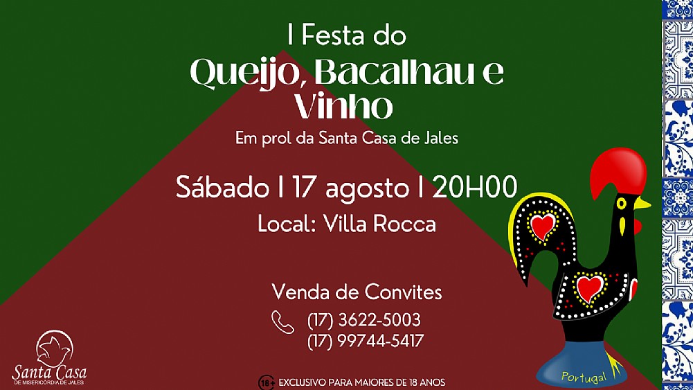 I Festa do Queijo, Bacalhau e Vinho marca retorno dos eventos da Santa Casa de Jales