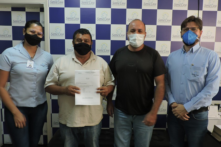 Santa Casa de Jales recebe prefeito de Aspásia e secretário de Esporte que realizaram Ação entre Amigos “População Aspasiense em prol do hospital