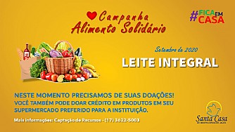 Campanha “Alimento Solidário de setembro da Santa Casa de Misericórdia de Jales pede doações de leite integral